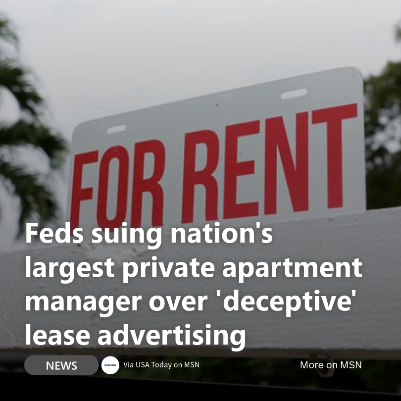 MSN's tweet photo. Greystar, the largest U.S. private apartment landlord, is being sued for allegedly hiding fees and misleading renters with low advertised prices. 

FTC says the company raked in billions.

🔗 Read More: https://t.co/SanPSxo1mU
#Greystar #FTC #HiddenFees https://t.co/9XpRs7fssZ