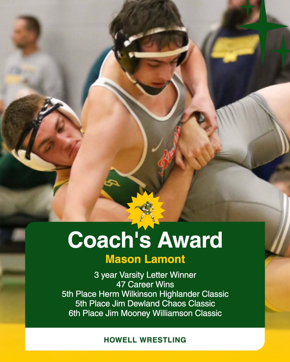 Celebrating our Coach's Award recipients for the season. Mason always gave 100% every time he stepped on the mat. Unfortunately, his junior and senior seasons were both injury shortened but he was always a competitor and a great teammate.