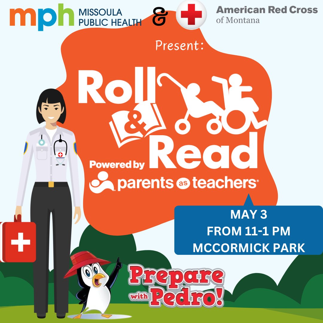 Red Cross of Montana is thrilled to be part of the 4th Annual Roll &amp; Read event on May 3 from 11am-1pm at McCormick Park! Join us for an interactive experience with Prepare with Pedro, the penguin mascot, who will teach kids about preparing for emergencies.

#RollAndRead2025