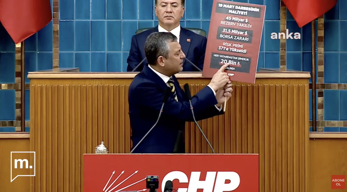 Bunun adı "Vatan Hainliği" değilse nedir? 
Özgür Özel gururla açıklıyor:
🔹Merkez bankasına 45 milyar dolar kullandırdık.
🔹Yatırımcılara 31.5 milyar dolar borsa da zarar ettirdik.
🔹Türkiye'nin risk primini 371’e yükselttik.
🔹Her vatandaşa şimdilik 20 bin TL maliyeti var.