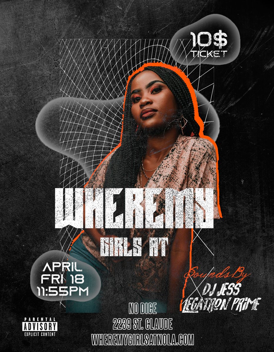 SpinGriffey's tweet image. We outside on Good Friday, baby! 😏 

The April edition of Where My Girls At? is back at No Dice (2239 St. Claude) and it’s bout to be a nightttt 

@LegatronPrime &amp;amp; @_DJ_JESS  on the vibes
Doors at 11:55PM
Don’t wait! #WMGA #WhereMyGirlsAt

Tix: dice.fm/partner/dice/e…