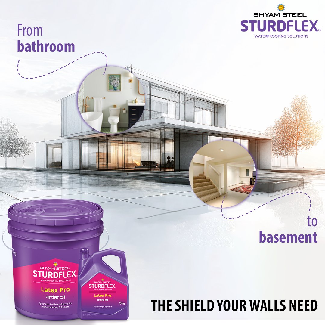 shyamsteel's tweet photo. Ignoring moisture today means fixing damage tomorrow! Protect your walls with Latex Pro, the ultimate safeguard against seepage and stains.
#Sturdflex #SturdflexWaterproofingSolutions #LatexPro #NoDampwithSturdflex #DampFreeWalls https://t.co/H38Z4hOFrr
