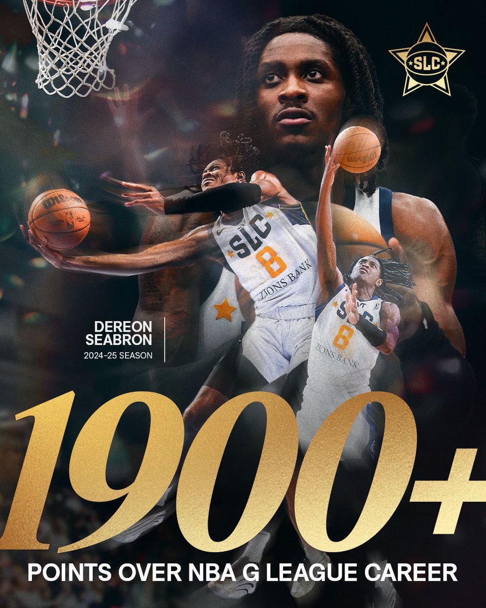 Salt Lake City Stars (@slcstars) on Twitter photo Congrats to <a href="/DBSeabron1/">Dereon Seabron</a> for scoring 1900+ points throughout his NBA G League career! Automatic bucket!🔥
#ItStartsHere Congrats to <a href="/DBSeabron1/">Dereon Seabron</a> for scoring 1900+ points throughout his NBA G League career! Automatic bucket!🔥
#ItStartsHere