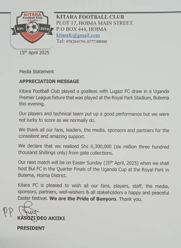 🤝
#KitaraUpdates || #PrideOfBunyoro