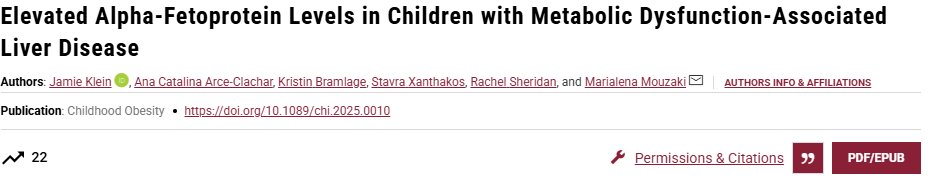 Childhood Obesity (@childobesity_jn) on Twitter photo Elevated Alpha-Fetoprotein Levels in Children with Metabolic Dysfunction-Associated Liver Disease, published in <a href="/ChildObesity_jn/">Childhood Obesity</a>
Link to pub: liebertpub.com/doi/10.1089/ch… Elevated Alpha-Fetoprotein Levels in Children with Metabolic Dysfunction-Associated Liver Disease, published in <a href="/ChildObesity_jn/">Childhood Obesity</a>
Link to pub: liebertpub.com/doi/10.1089/ch…