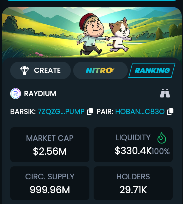 $BARSIK holders are extremely loyal.

Send it higher!

CA: 7ZqzGzTNg5tjK1CHTBdGFHyKjBtXdfvAobuGgdt4pump