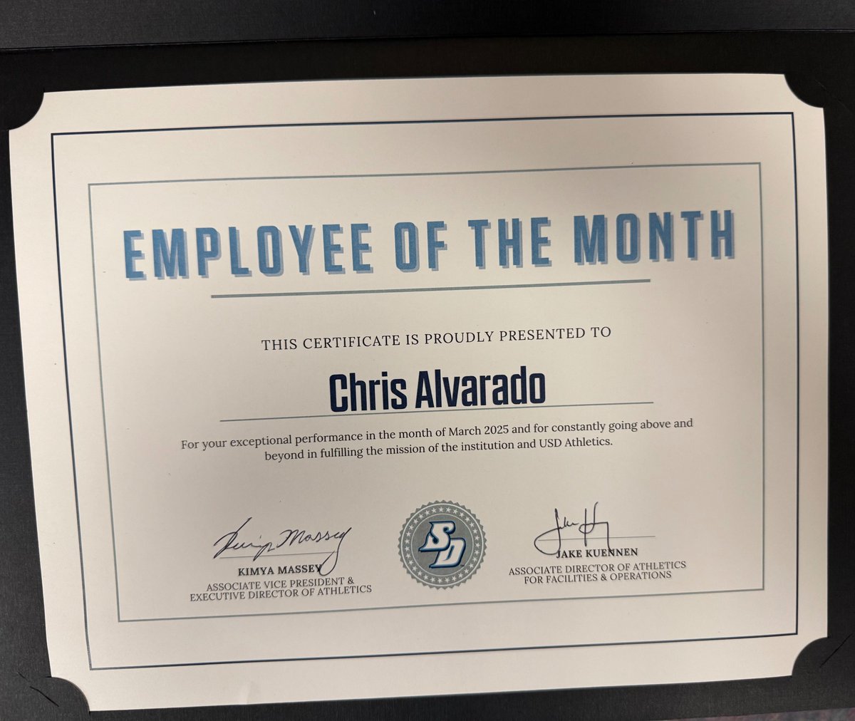 San Diego Facilities and Operations (@toreroops) on Twitter photo BIG TIME congratulations to our very own <a href="/ChrisAlvarado54/">Christopher Alvarado</a> for being awarded <a href="/USDToreros/">San Diego Toreros</a> Employee of the Month! Congratulations Chris! BIG TIME congratulations to our very own <a href="/ChrisAlvarado54/">Christopher Alvarado</a> for being awarded <a href="/USDToreros/">San Diego Toreros</a> Employee of the Month! Congratulations Chris!