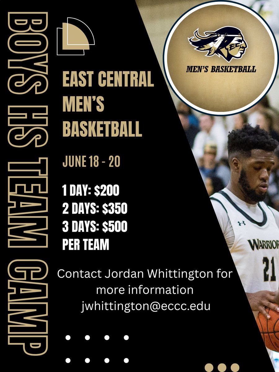 Jordan Whittington (@coachjordan_ec) on Twitter photo High School Coaches our Team Canp information is below! If you’re interested please contact me!
➡️14 teams already committed!
➡️ 3 game guarantee
➡️ Play games in front of our staff
<a href="/ECCCBasketball/">ECCC Men’s Basketball</a> High School Coaches our Team Canp information is below! If you’re interested please contact me!
➡️14 teams already committed!
➡️ 3 game guarantee
➡️ Play games in front of our staff
<a href="/ECCCBasketball/">ECCC Men’s Basketball</a>