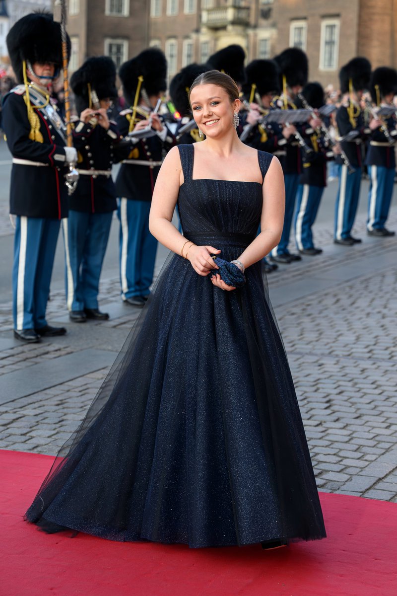 Princess Isabella arrives for a special performance at the Royal Theatre Copenhagen for her 18th birthday with Queen Mary and King Frederik #HappyBirthday #Denmark #PrincessIsabella
