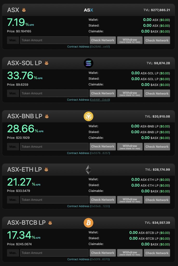 asx_capital's tweet photo. Choose to single stake or provide liquidity with $BNB, $ETH, $BTC, and $SOL to earn rewards. 👇

https://t.co/Gi0Fvd7WjY https://t.co/a2Pr7sM7Dc