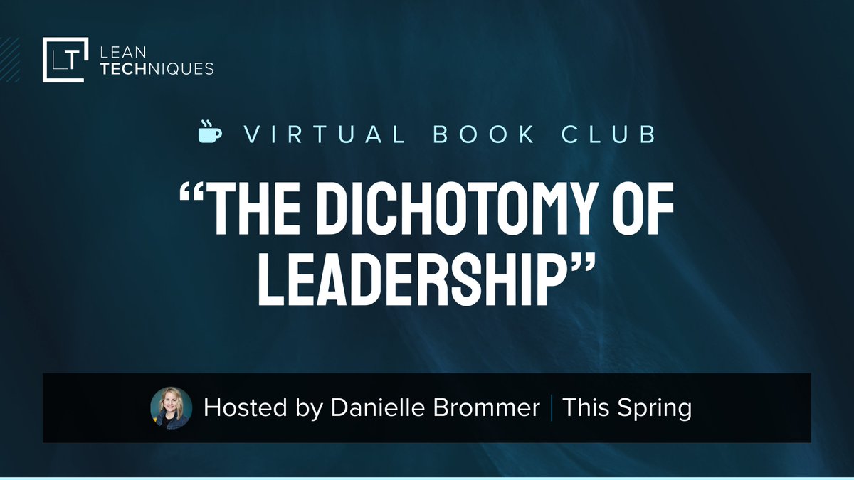 As a follow-up to her recent Lean BYTES, Chief Growth Officer, Danielle Brommer, is hosting a virtual book club this spring! Join Danielle and other leaders to read and discuss "The Dichotomy of Leadership" by Jocko Willink and Leif Babin. 

hubs.li/Q03hvMrz0