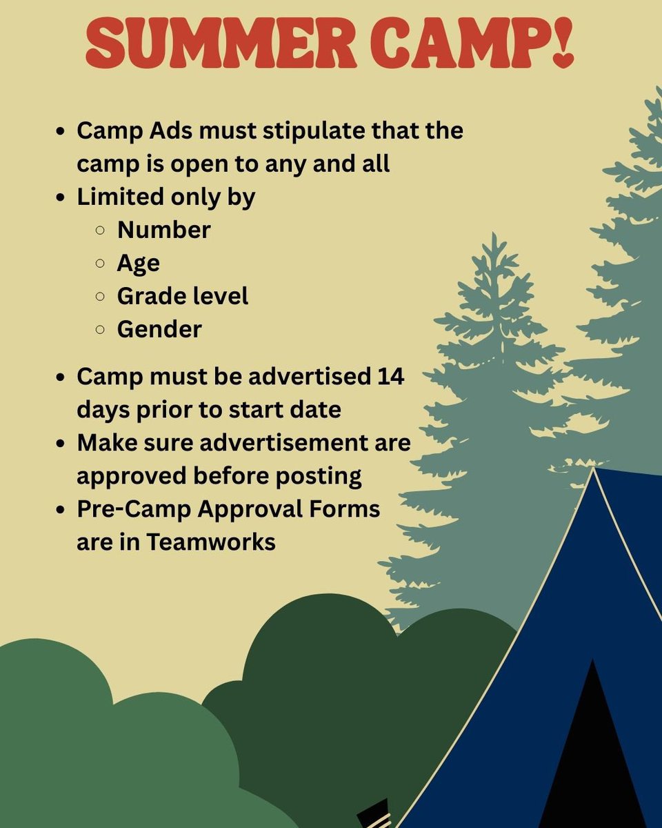 Summer is coming! So are camps! GW coaches make sure Ads are pre-approved before posting. Forms are in Teamworks.