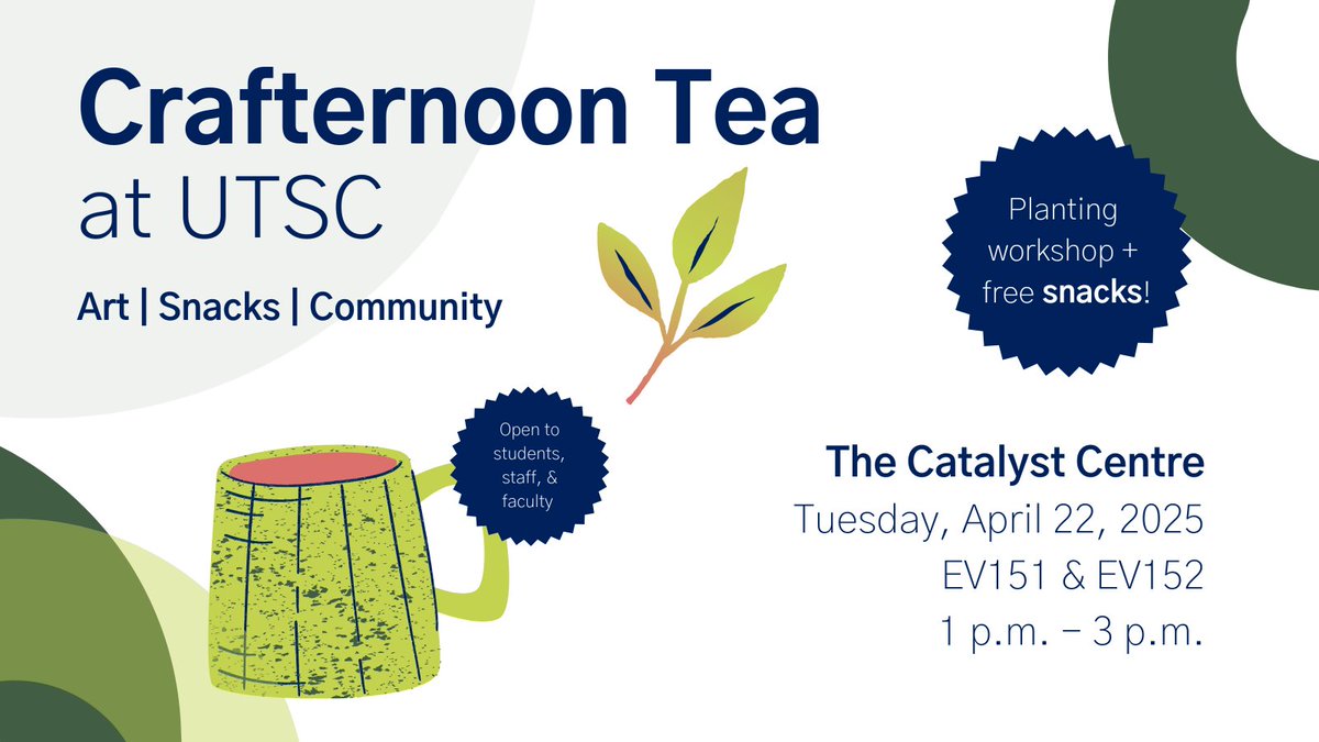 U of T Sexual Violence Prevention & Support (@uoftconsent) on Twitter photo Decompress from exam season with us! We still have #CrafternoonTea sessions happening in April.
At #UTSG we'll be making exam care kits tomorrow in the <a href="/GersteinLibrary/">Gerstein Library UTL</a> 🎁 and at #UTSC we'll be doing some spring planting on April 22🪴UofT.Me/CrafternoonTea Decompress from exam season with us! We still have #CrafternoonTea sessions happening in April.
At #UTSG we'll be making exam care kits tomorrow in the <a href="/GersteinLibrary/">Gerstein Library UTL</a> 🎁 and at #UTSC we'll be doing some spring planting on April 22🪴UofT.Me/CrafternoonTea