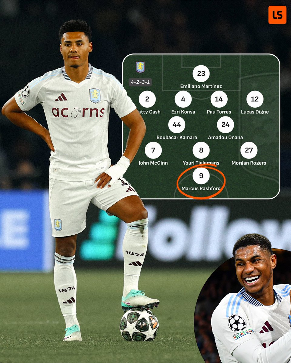 livescore's tweet image. 🚨 Ollie Watkins has been benched for the third consecutive game with Marcus Rashford replacing him once again this evening 👀🏴🔁