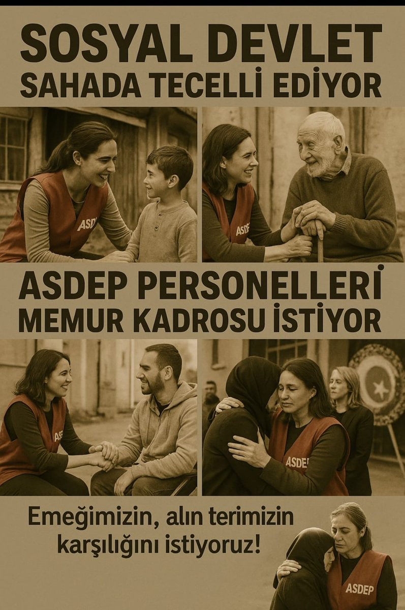 ASDEP Platformu (@asdepinsiyatifi) on Twitter photo KPSS ile devlette göreve başladık ama “işçi” statüsündeyiz! Tayin hakkı, terfi, sosyal haklar yok. Eşit statü ve kadro istiyoruz!
#KPSSliASDEPİşçisi
<a href="/MahinurOzdemir/">Mahinur Özdemir Göktaş</a>
<a href="/tcailesosyal/">T.C. Aile ve Sosyal Hizmetler Bakanlığı</a> KPSS ile devlette göreve başladık ama “işçi” statüsündeyiz! Tayin hakkı, terfi, sosyal haklar yok. Eşit statü ve kadro istiyoruz!
#KPSSliASDEPİşçisi
<a href="/MahinurOzdemir/">Mahinur Özdemir Göktaş</a>
<a href="/tcailesosyal/">T.C. Aile ve Sosyal Hizmetler Bakanlığı</a>
