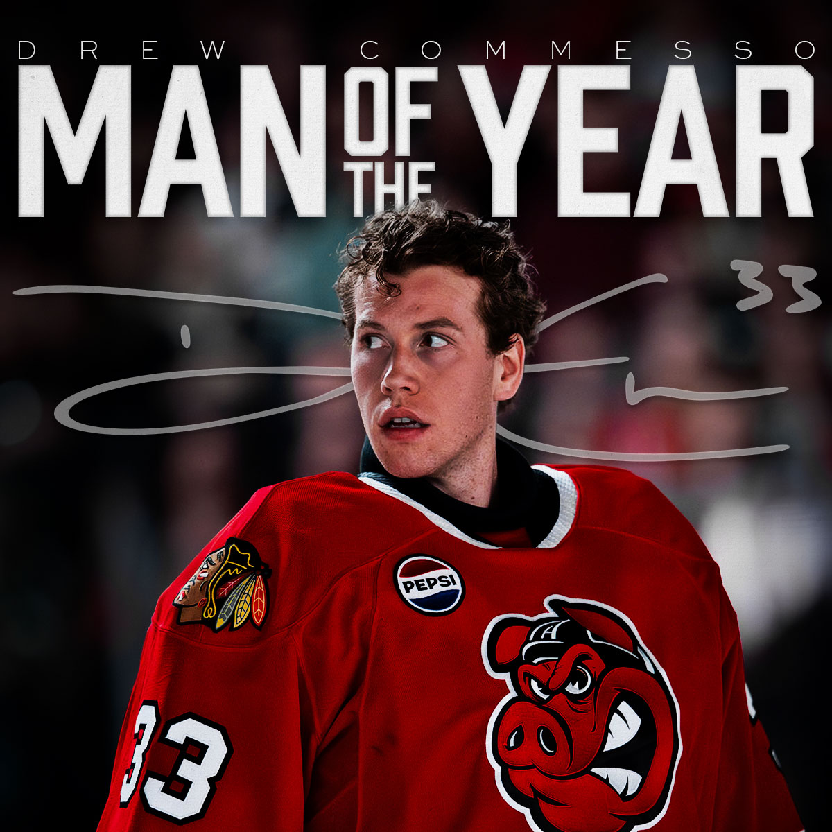 goicehogs's tweet photo. Our Man of the Year 👏

Drew Commesso has been named the team’s winner of the IOA/American Specialty AHL Man of the Year award for his outstanding contributions to the Rockford community during the 2024-25 season.

#GoHogs | @TheAHL 
🔗: https://t.co/nWhOdfIgFI https://t.co/3FxnbTAAKD