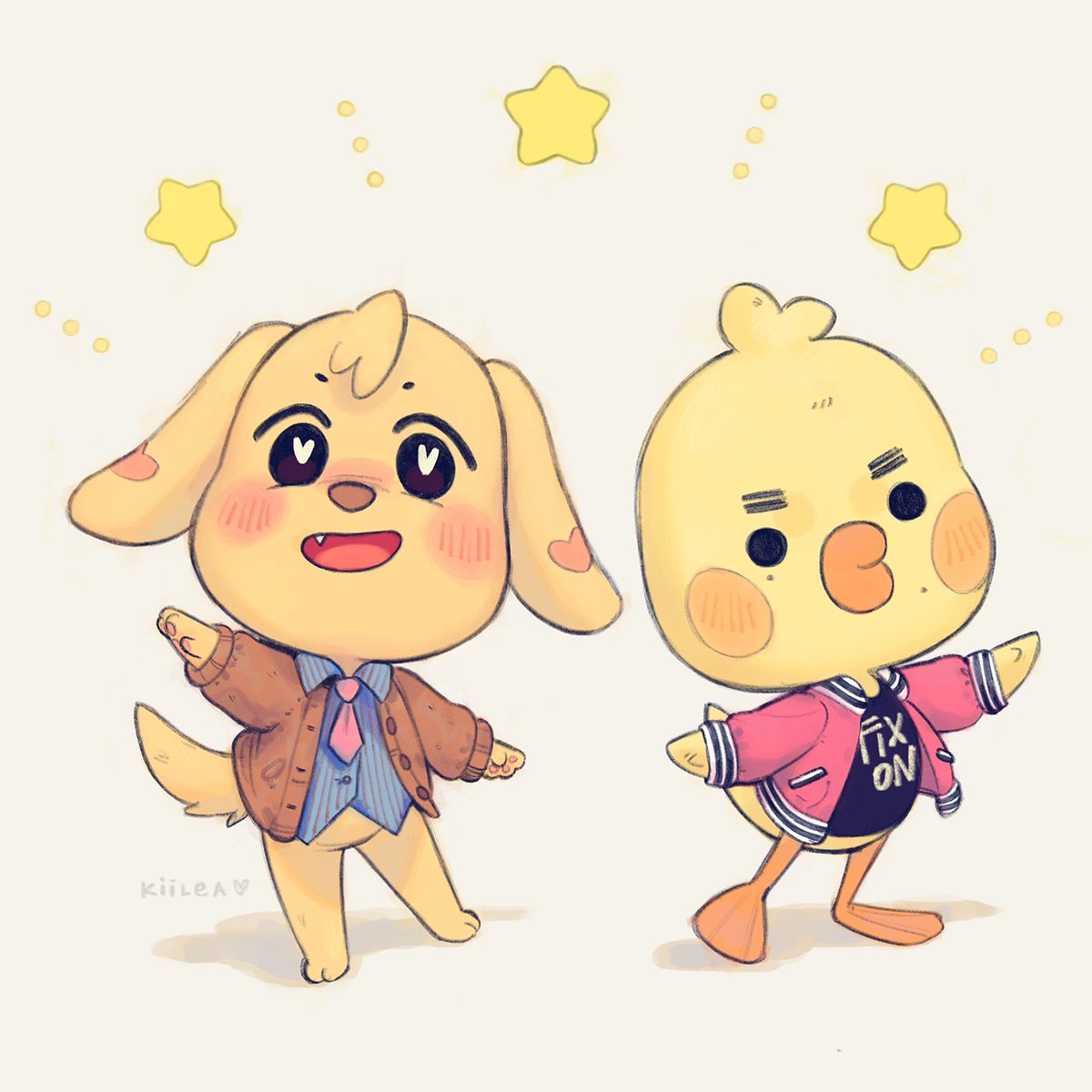 🐶🐤⭐️ #aniteez #ATEEZfanart #ACNH