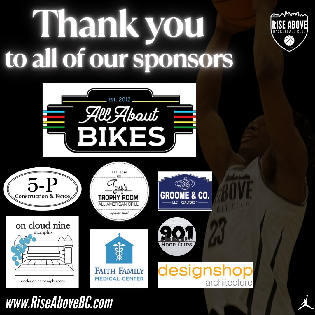 We would like to give a HUGE shoutout to all of our sponsors that have helped us make the 2025 Spring season possible! We wouldn’t be able to do it without all of you!

#TeamRiseAbove #SupportLocal #Sponsors