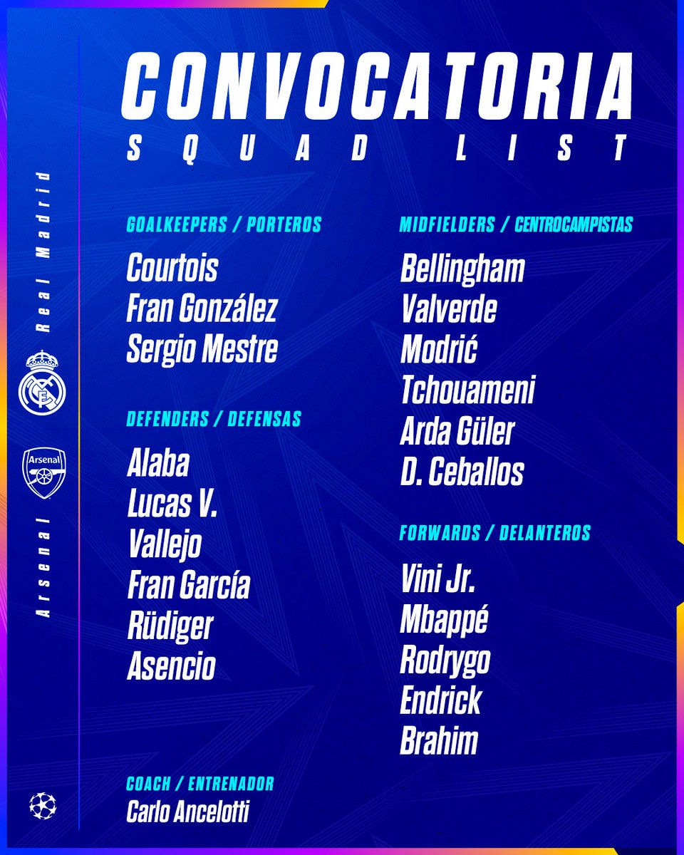 📋✅ ¡Nuestros convocados!
🆚 <a href="/Arsenal/">Arsenal</a>