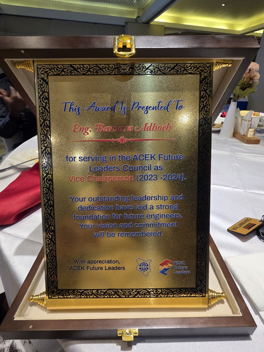 Eng. Barbara Adhoch (@akinyiadhoch) on Twitter photo I was pleased to attend the <a href="/AcekFL_Kenya/">ACEK- Future Leaders</a> inauguration dinner welcoming the new leadership! Congratulations to the new team! I was pleased to attend the <a href="/AcekFL_Kenya/">ACEK- Future Leaders</a> inauguration dinner welcoming the new leadership! Congratulations to the new team!