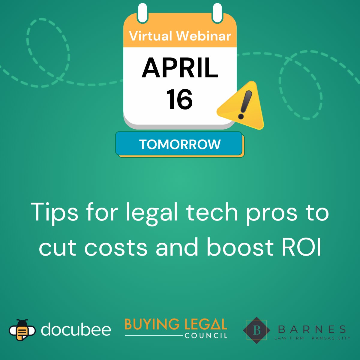DocubeeBuzz's tweet photo. What happens when Docubee teams up with Buying Legal Council and The Barnes Firm? Pure legal tech magic ✨

It's your last chance to register for our insightful webinar, "How Legal Tech Leaders Are Cutting Costs &amp; Driving ROI with Smarter Integrations." https://t.co/VSI9a1wr5B https://t.co/dAQp1LTwo9