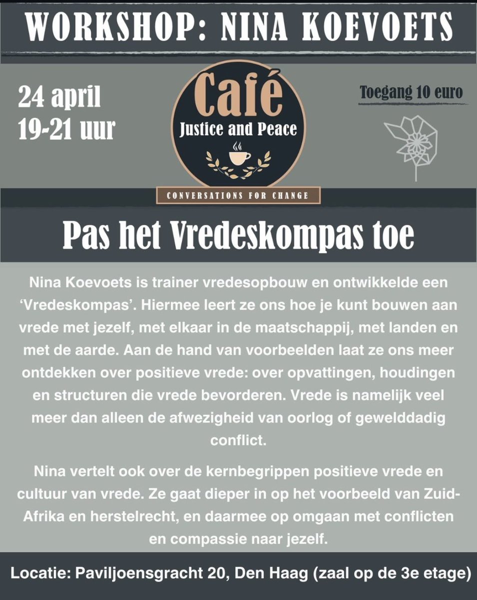 Welkom bij deze workshop op 24 april in Den Haag. Geef je bijtijds op!