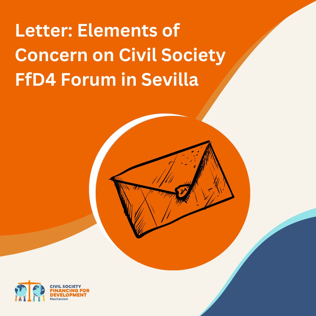 Civil society has been central to Financing for Development — yet for #FfD4 in #Sevilla, the Civil Society Forum was treated as an afterthought.
Meanwhile, the Business Forum is fully supported and hosted within the official venue. 
Read our letter here: ow.ly/uyMu50VB5IO