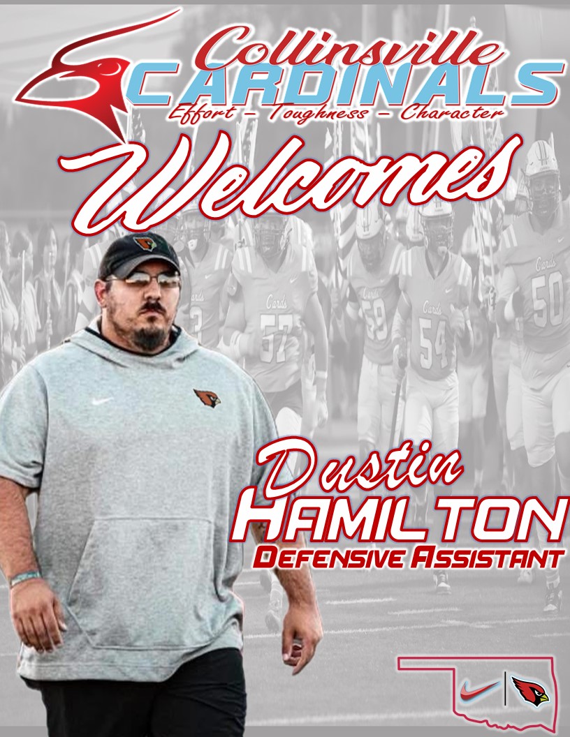 Collinsville Cardinal Football (@cvillecardsfb) on Twitter photo <a href="/collinsville_fb/">Cardinal Football</a> Would like to welcome Dustin Hamilton <a href="/CoachHamilton52/">Dustin Hamilton</a> to Collinsville. Coach is joining us from Owasso and helping out with DL. Excited to have Coach joining the staff! #ETC #GoCards #CodeRed <a href="/collinsville_fb/">Cardinal Football</a> Would like to welcome Dustin Hamilton <a href="/CoachHamilton52/">Dustin Hamilton</a> to Collinsville. Coach is joining us from Owasso and helping out with DL. Excited to have Coach joining the staff! #ETC #GoCards #CodeRed