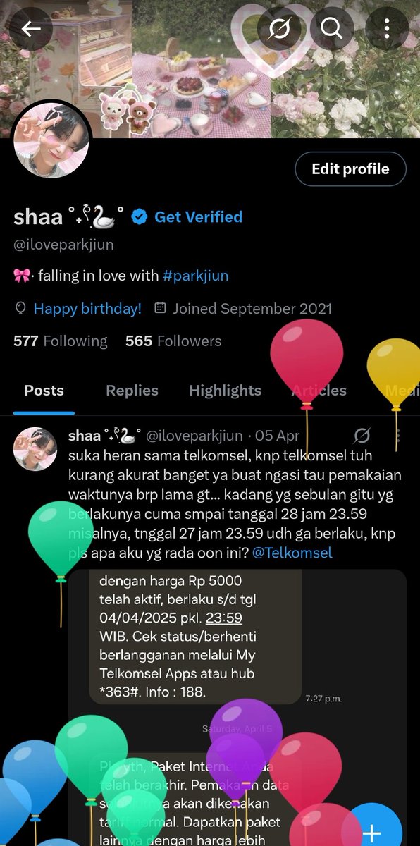 jir ultah aku guys, ucapim pls
anw abaikan sm post aku yg gosipin telkomsel itu 😤