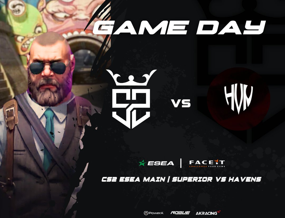 Superior Esports (@sup3riorgg) on Twitter photo Game 3 of the season is starting up soon! You dont want to miss it, we are taking on <a href="/HAVENsgg/">HAVENs</a> for a chance to continue our win streak!
🔴 twitch.tv/superioresport…
🎙️ <a href="/_haughtsauce_/">haughtsauce</a>
🕐 2pm CST/9pm CET
#SuperiorCS | <a href="/FACEIT/">FACEIT</a> <a href="/ESEA/">ESEA League</a> Game 3 of the season is starting up soon! You dont want to miss it, we are taking on <a href="/HAVENsgg/">HAVENs</a> for a chance to continue our win streak!
🔴 twitch.tv/superioresport…
🎙️ <a href="/_haughtsauce_/">haughtsauce</a>
🕐 2pm CST/9pm CET
#SuperiorCS | <a href="/FACEIT/">FACEIT</a> <a href="/ESEA/">ESEA League</a>