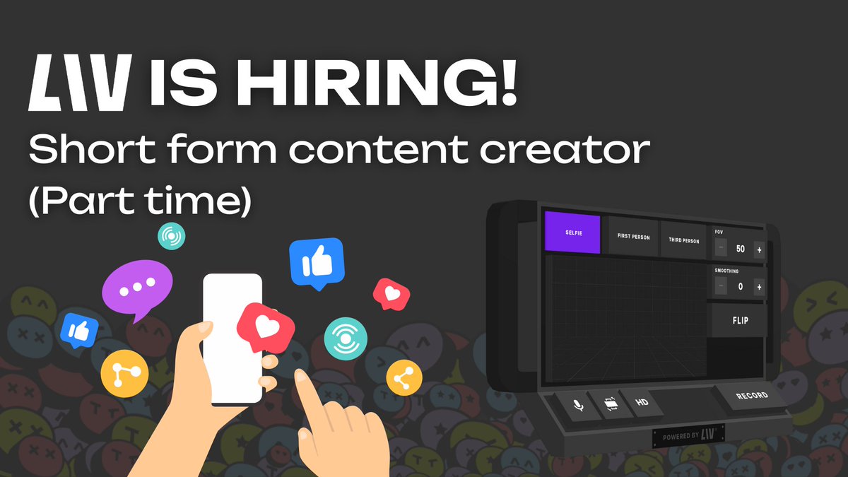 Looking for someone to create short form content and work alongside me at <a href="/LIV/">LIV</a>! 🎥
We need a creative short-form content creator who loves VR and can help showcase our tools and the games that use them. 
Apply here: form.typeform.com/to/pR6u8foH