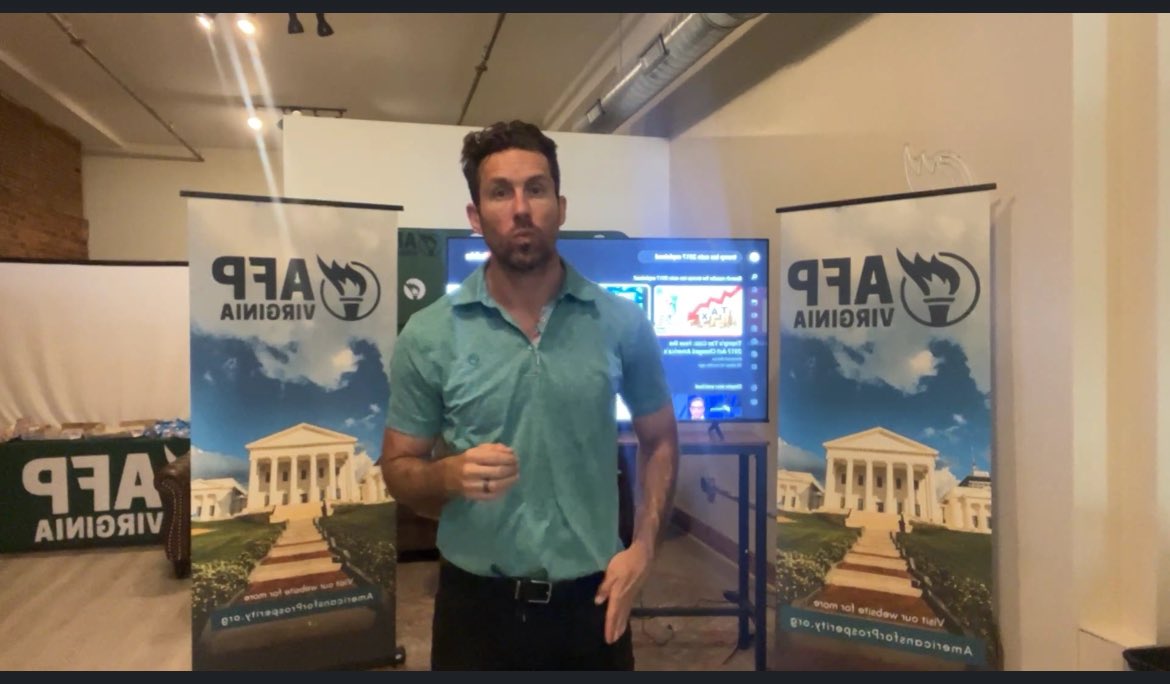 TylerTurnerVA's tweet photo. Urging folks to support the extension of the Trump tax cuts at my Lynchburg tax day event today #extendtcja #protectprosperity #taxrelief #afp #TaxDay2025 https://t.co/TmVnbN2z7i