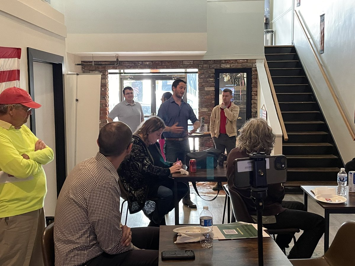 TylerTurnerVA's tweet photo. Urging folks to support the extension of the Trump tax cuts at my Lynchburg tax day event today #extendtcja #protectprosperity #taxrelief #afp #TaxDay2025 https://t.co/TmVnbN2z7i