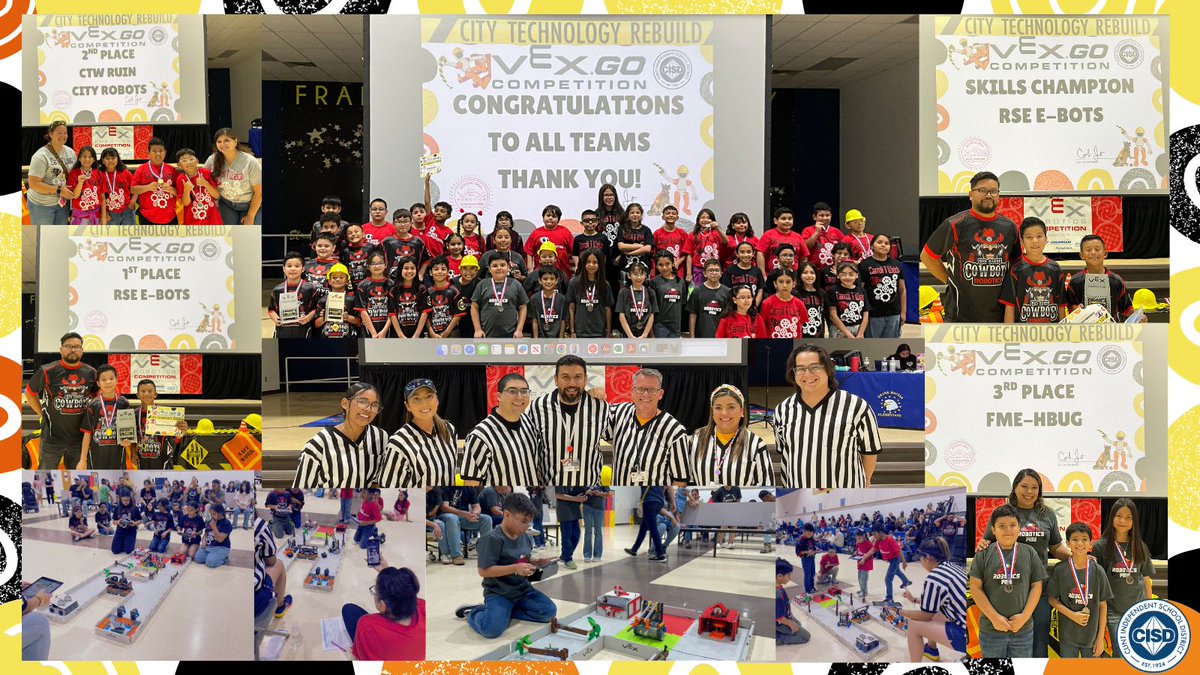 Big shoutout to everyone involved in last week's <a href="/ClintISD/">Clint ISD</a> <a href="/VEXRobotics/">VEX Robotics</a> GO Competition! 🎉 Huge thanks to the coaches, volunteers, parents, and principals for making it a success. The students were awesome! Congrats to all the teams!🏆🤖 #WeAreClintRobotics