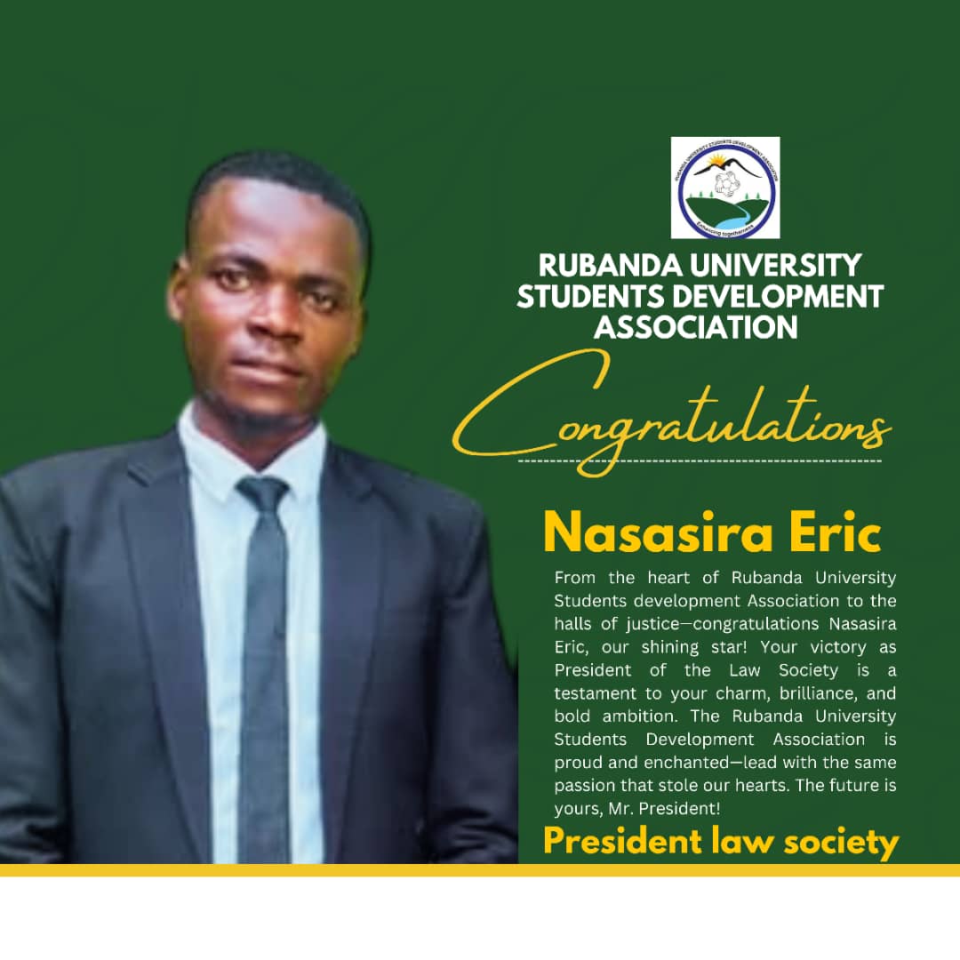 Rusdayeitu's tweet photo. Big congratulations to our very own Speaker, @EricNasasira,upon being elected as a president KCU law society . This victory isn’t just an opportunity,, it’s a call to serve beyond self.
Thank you, voters, for trusting leadership that puts people first!
#RUSDA
#KCULawSociety https://t.co/ORKvpQVulK