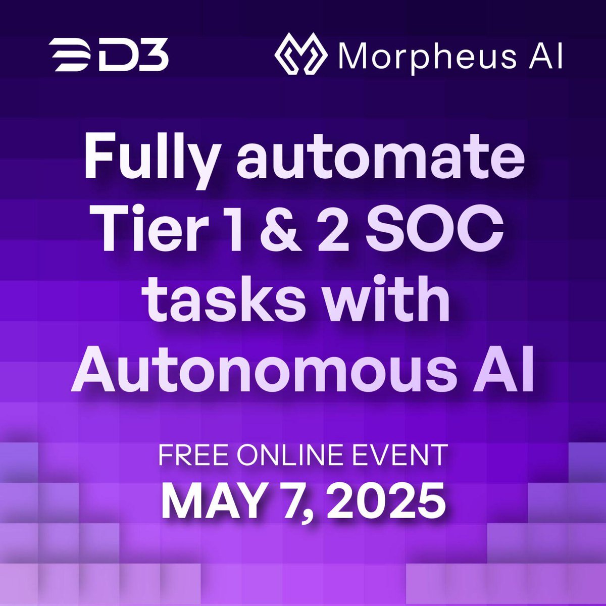 👋  Join us for a FREE 1-hour SOC Analyst Workshop to learn how to fully automate Tier 1 and 2 SOC tasks with AI SOC technology.

Wed, May 7, 2025
12:00pm EDT / 9:00am PDT

Register today: hubs.ly/Q03hvNp60