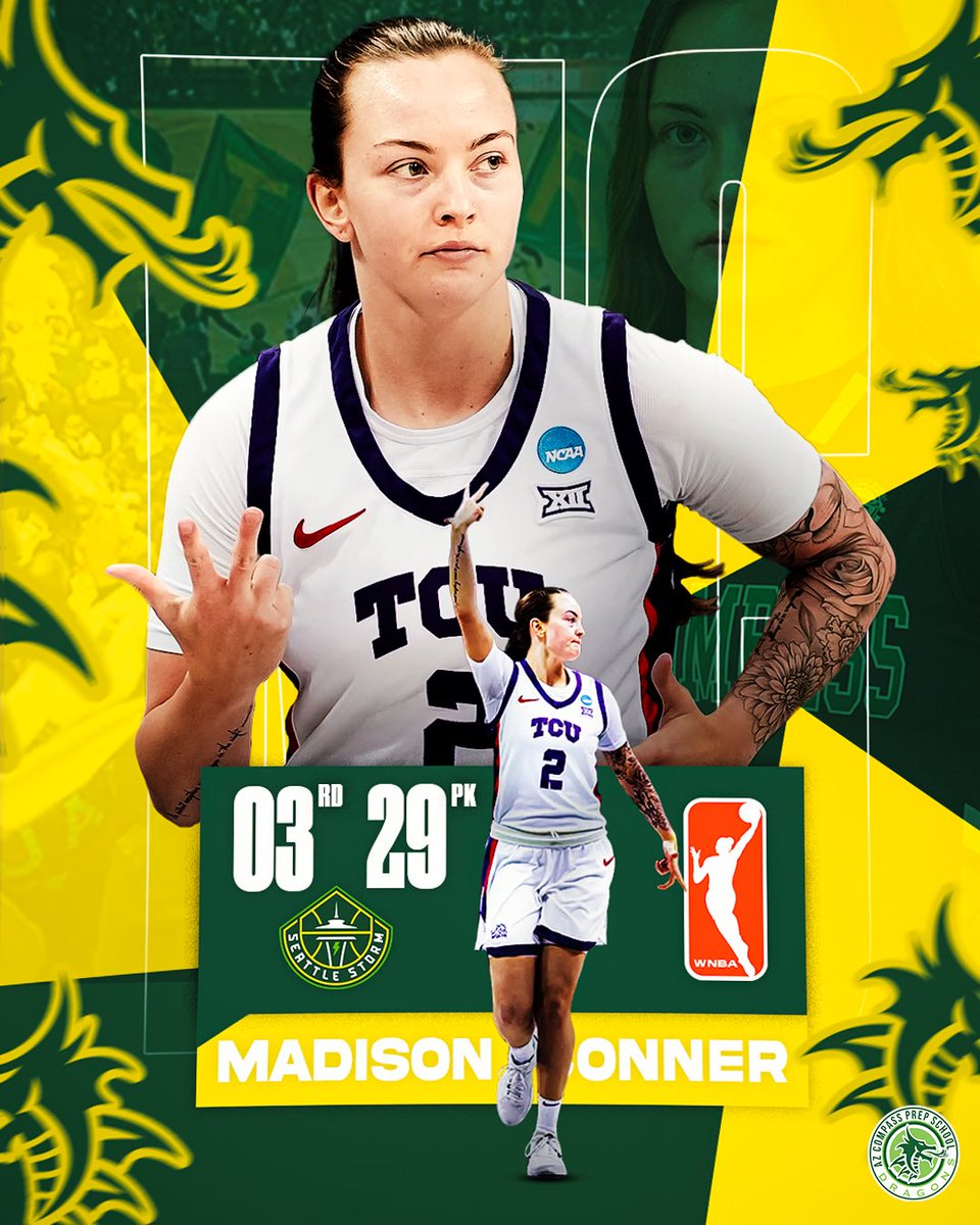 AZ Compass GBB (@azcompassgbb) on Twitter photo AZ Compass graduate <a href="/madiconner2/">Madison Conner</a> is headed to the league!
With the 29th pick in the 2025 <a href="/WNBA/">WNBA</a> Draft, the <a href="/seattlestorm/">Seattle Storm</a> select Madison Conner from <a href="/tcuwbb/">TCU Women’s Basketball</a>! AZ Compass graduate <a href="/madiconner2/">Madison Conner</a> is headed to the league!
With the 29th pick in the 2025 <a href="/WNBA/">WNBA</a> Draft, the <a href="/seattlestorm/">Seattle Storm</a> select Madison Conner from <a href="/tcuwbb/">TCU Women’s Basketball</a>!
