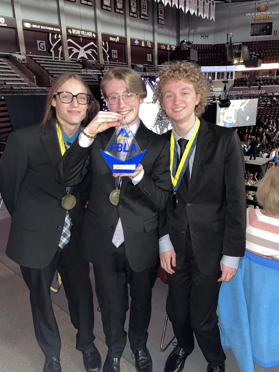 Congrats to Alex Prudhomme, Ayden Otte, and Gavin Swart 🎉
Heading to Nationals in Anaheim!☀️🌴
4th in Website Coding &amp; Development🏆