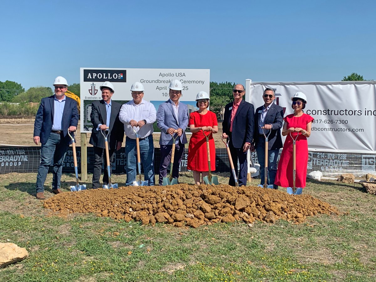 CityofNRH's tweet photo. Apollo USA broke ground this morning on its new office and manufacturing facility in North Richland Hills! The promotional products company is building a 70,000+ sq. ft. facility that will bring 70 new jobs to our community. Welcome to NRH, Apollo USA! #NRHEconomicDevelopment https://t.co/XJ26TKdPGl