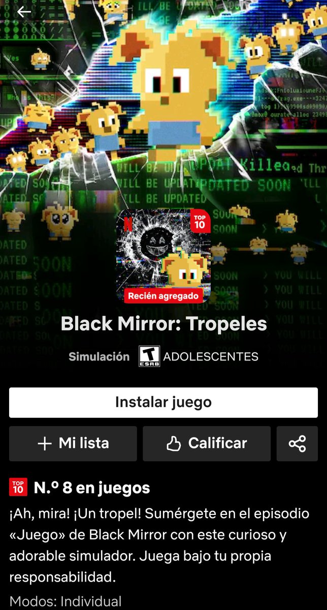 MARCOT23's tweet photo. TENGO MIEDO!!! #Netflix #BlackMirror #tropeles https://t.co/ywP6uyNIrY