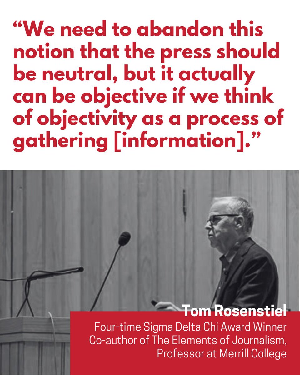 UMD SPJ (@umdspj) on Twitter photo It's day two of #spjethicsweek and we're sharing a quote from one of our professors at <a href="/merrillcollege/">Merrill College @ Maryland</a>, <a href="/TomRosenstiel/">Tom Rosenstiel</a>!
He is a four-time Sigma Delta Chi Award winner and co-author of The Elements of Journalism. He also teaches a class on interviewing at the <a href="/UofMaryland/">Univ. of Maryland</a>. It's day two of #spjethicsweek and we're sharing a quote from one of our professors at <a href="/merrillcollege/">Merrill College @ Maryland</a>, <a href="/TomRosenstiel/">Tom Rosenstiel</a>!
He is a four-time Sigma Delta Chi Award winner and co-author of The Elements of Journalism. He also teaches a class on interviewing at the <a href="/UofMaryland/">Univ. of Maryland</a>.