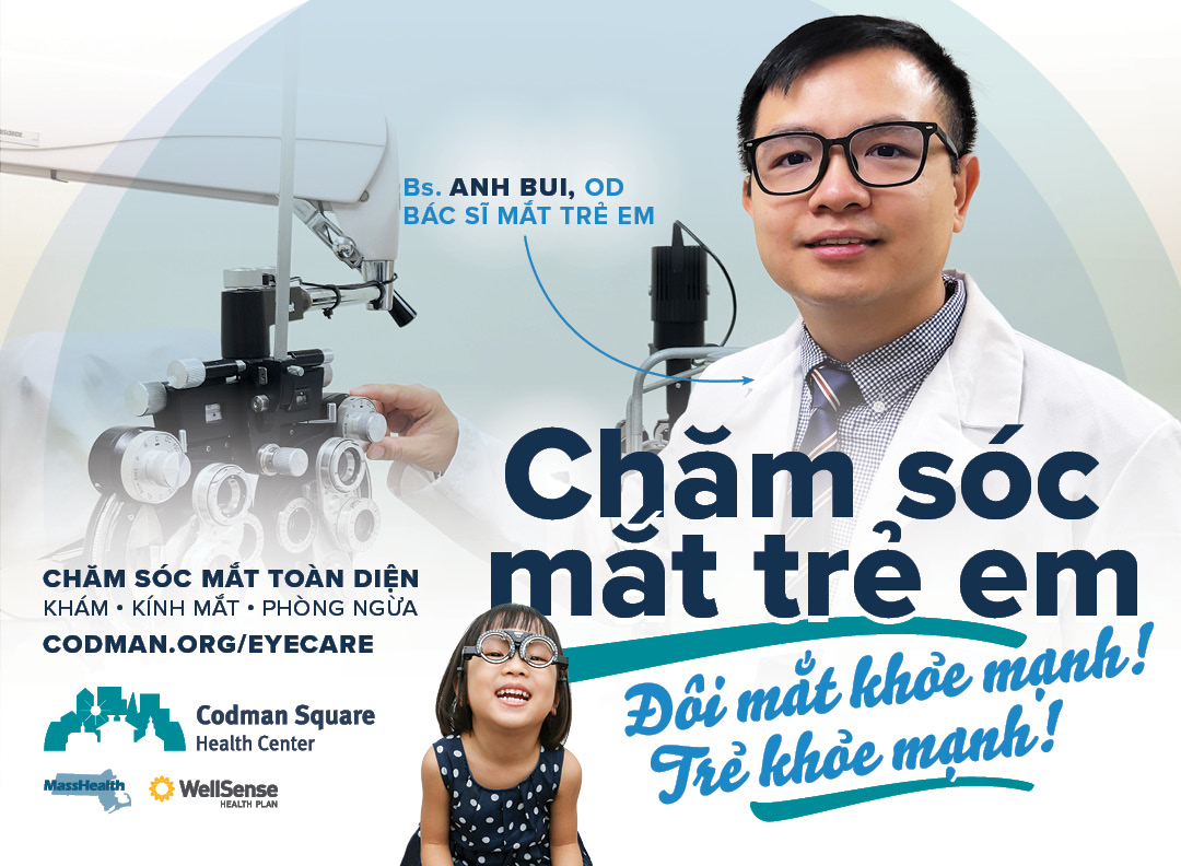 #DYK Codman hiện tại đã có bác sĩ chuyên khoa mắt trẻ em? Hãy đặt lịch khám mắt cho con bạn và gặp Bs. Bùi. Codman là một điểm đến cho mọi nhu cầu thăm khám mắt của bạn. Truy cập codman.org/eyecare để biết thêm về thăm khám mắt tại Codman. #CSHC