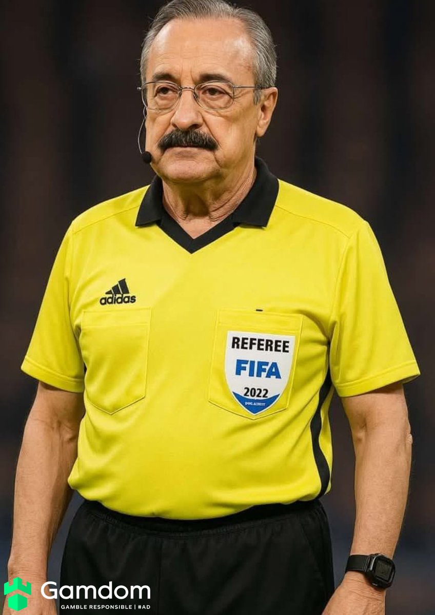 ENECHESON01's tweet image. This ref looks like he gives red cards for breathing too hard!
Real Madrid and Arsenal better behave—man looks like he doesn’t even need VAR to ruin your week!

#UCLRef #RealMadridVsArsenal #VAROnVacation #UEFA #ChampionsLeagueDrama