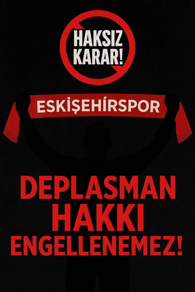 Eskişehirspor Taraftarına Uygulanan Haksız Yasağı Kabul Etmiyoruz!

20 Nisan 2025 tarihinde oynanacak Manavgat Belediyespor-Eskişehirspor karşılaşması öncesi, Manavgat Kaymakamlığı İlçe Spor Güvenlik Kurulu’nun almış olduğu <a href="/Eskisehirspor/">Eskişehirspor</a> taraftarının stada alınmaması kararını