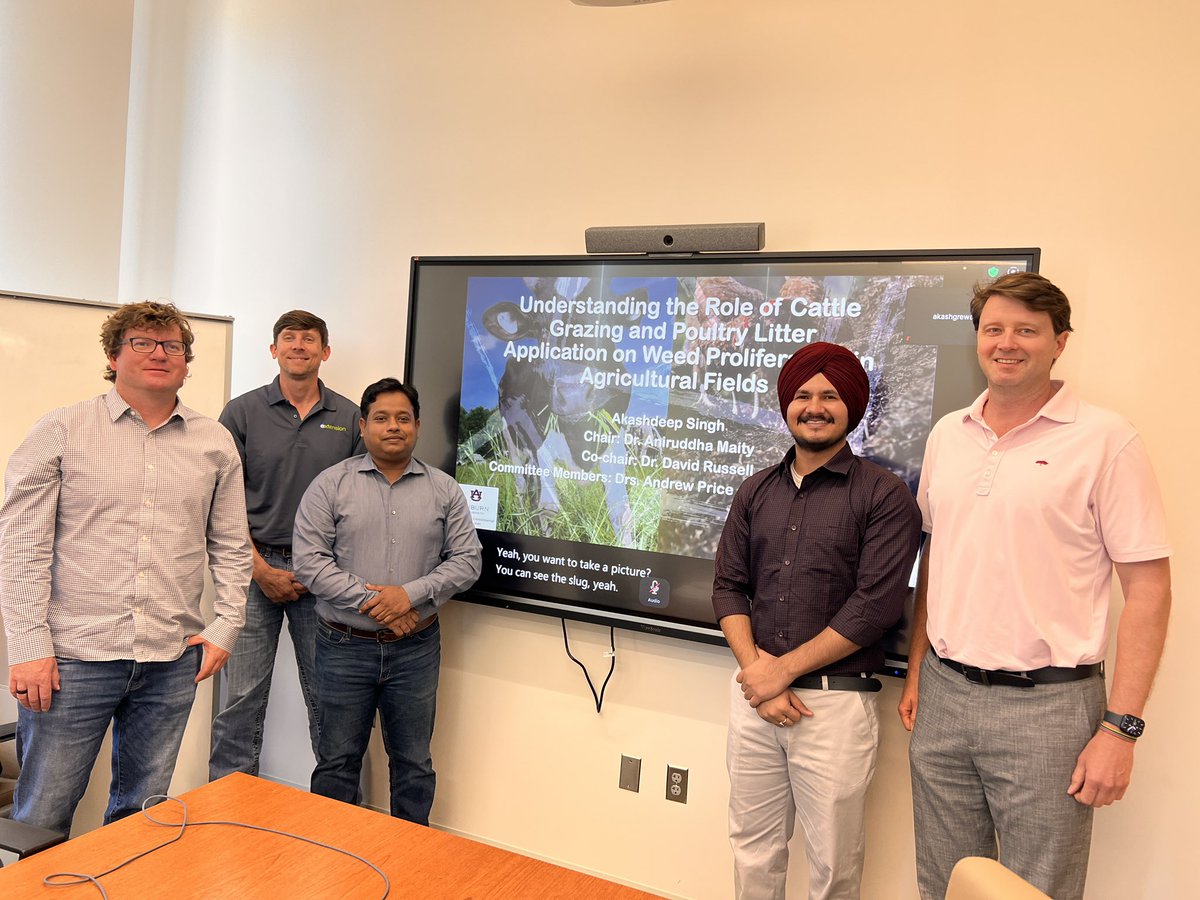 Congratulations to <a href="/AkashGrewal98/">Akashdeep Singh</a> for passing his defense. Second student from our Weed Bionomics Lab <a href="/AuburnAg/">Auburn Agriculture</a>.