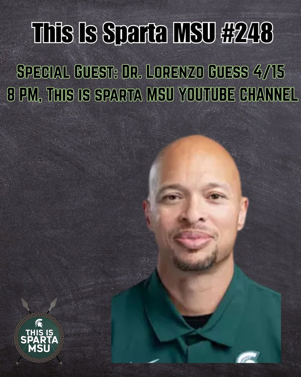Wassup TISMSU fam!

Tonight, we welcome Dr. Lorenzo Guess — former MSU football and basketball player and now Director of Athletic Performance. Only on This is Sparta YouTube channel!👌🏾