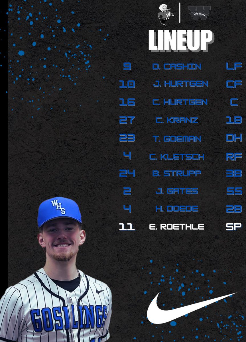 Today’s lineup away vs. Waunakee. Go Goslings!