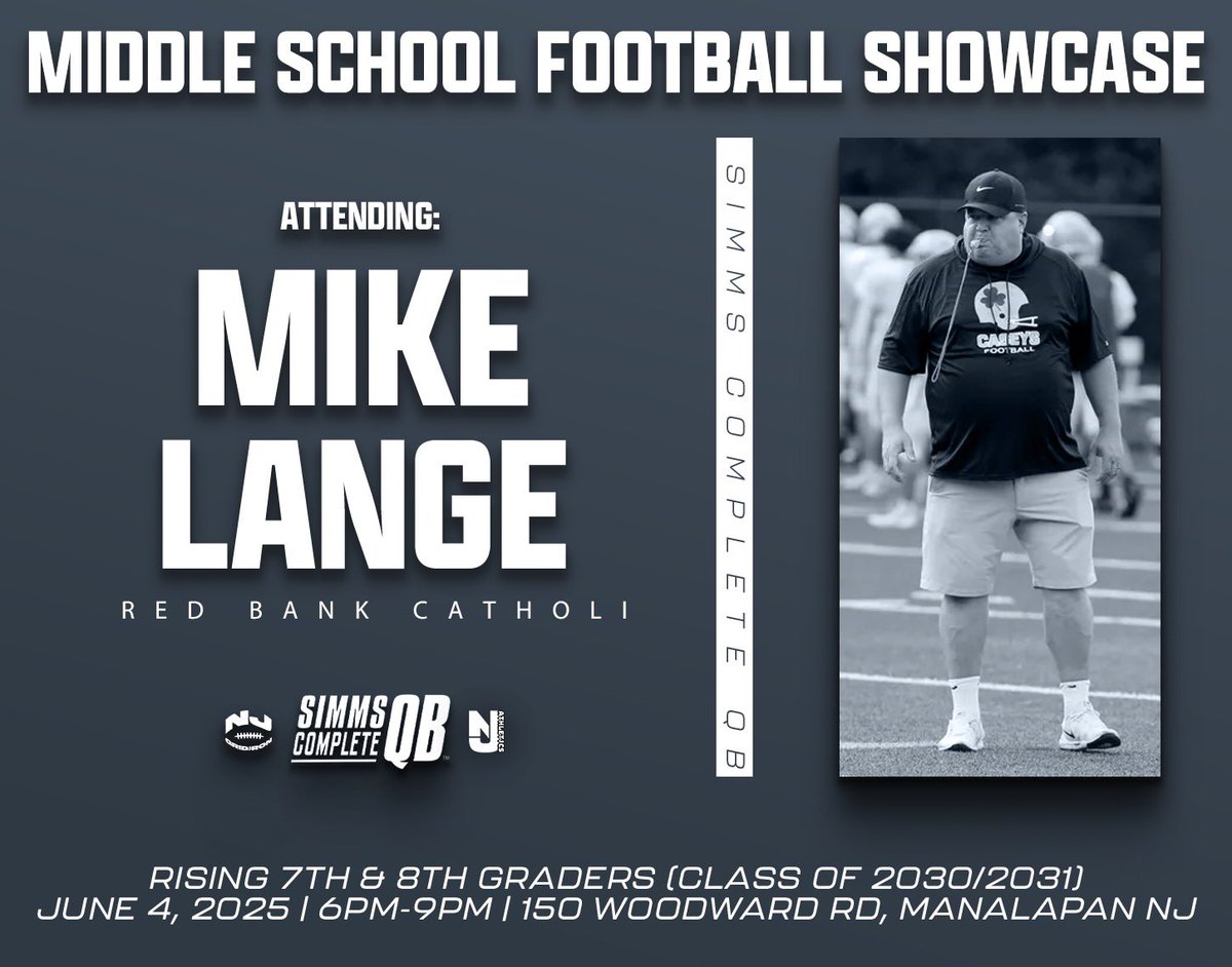 SimmsComplete's tweet photo. The Casey’s will be attending the June 4th showcase. Link in Bio. #redbankcatholic @njgridiron_ https://t.co/ktaPqTGM8Q