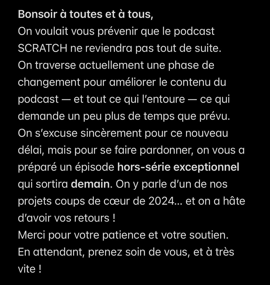Des nouvelles de <a href="/ScratchPod/">Scratch</a> :
