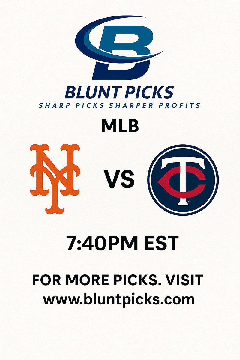 Blunt_Picks's tweet image. Mets or Twins? Who wins?
We don’t guess — we lock in wins.
Sharp picks. Quick flips. GSP bundles for the grips.
Guaranteed profit — or don’t refer us.
Tap in now: bluntpicks.com
#MachineLearningModels #AdvancedStatisticalTechniques #ProBettorEdge #GSPBundles #BluntPicks…